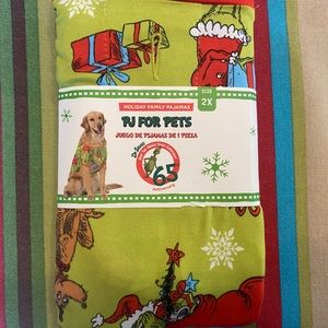 Bundle-Dr. Seuss Unisex Dog Grinch Matching Pajama Set, 2-Piece (M)